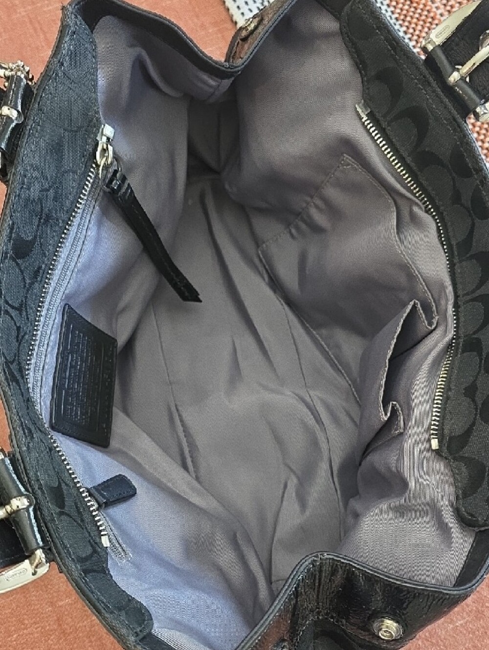 Coach Black Signature Shoulder Tote - Picture 6 of 12